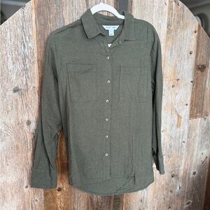 Old Navy Forest Green Boyfriend Shirt